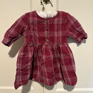 Old Navy Cotton Plaid Toddler Long Sleeve Dress